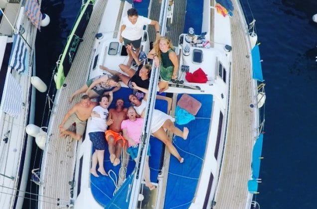 de boot van boven in Kos